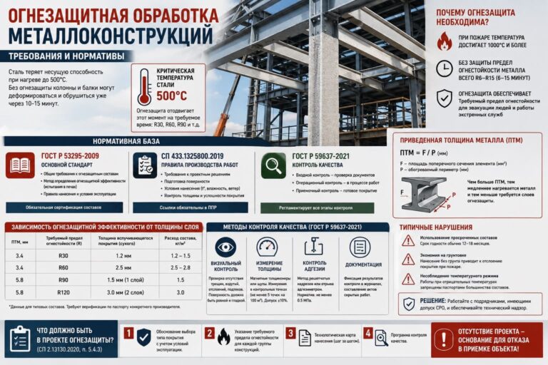 Огнезащитная обработка металлоконструкций: требования и нормативы